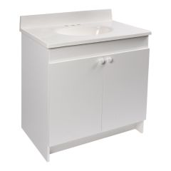 Meuble-lavabo, 2 portes, blanc, 30" x 31"