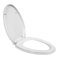 Elongated Plastic Toilet Seat with Slow Close - White - 14.56" x 18.5"