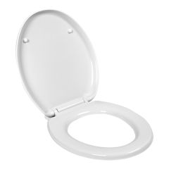 Round Plastic Toilet Seat with Slow Close - White - 14.56" x 17.71"