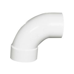 Coude 90° en PVC/BNQ, 3", mâle x femelle, blanc