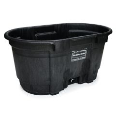 Bac de pâturage pour bétail RUBBERMAID, noir, 378,5 l, 52" x 31"