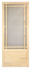 Porte moustiquaire en bois contemporaine, 36" x 81" x 1 1/8"