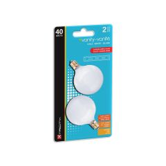 Ampoule vanité, G16,5, incandescente, blanc doux, givré, 40 W, 2/pqt