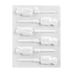 Lollipop Mold - White - Snowman, 6 lollipops