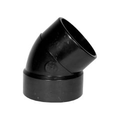 ABS DWV 45° Elbow - 4" - Spigot x Hub - Black