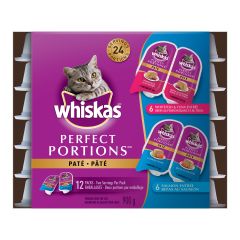 Nourriture pour chat Perfect Portions, pâté, 12 emballages de 2 portions, poisson blanc et thon/saumon