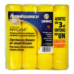 Paint Rollers - Renaissance - Nylyn, Lint Free - 4/Pkg