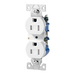 Duplex Tamper Resistant Receptacle - 15 A - White - 10/Pkg