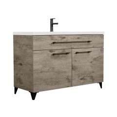 Vanity and Sink - Malea - 2 Doors/1 Drawer - Silver Wood - 48" x 33"