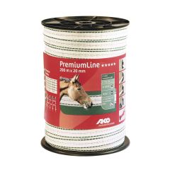 Ruban Premium Line pour clôture électrique,  20 mm x 200 m, blanc/vert