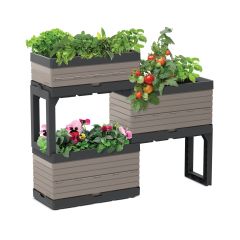 Jardin modulaire vertical en plastique Garant, greige, rectangulaire, 22" x 15,25" x 11,13"