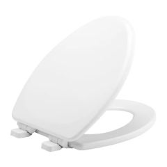 Lannon Elongated Enameled Wood Toilet Seat with Slow Close - White - 14 1/8" x 18 1/2"