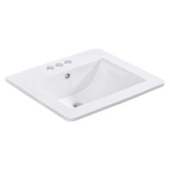 Lavabo encastré rectangulaire, 21 1/4" x 18 1/4", blanc