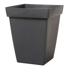 Pot carré en bambou, 9" x 9" x 11,31", Ardoise