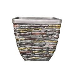 Stone Finish Planter - Brown - 15" x 15" x 14"