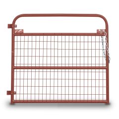 True North Light Farm Gate with Mesh - 20-Gauge - Red - 4'