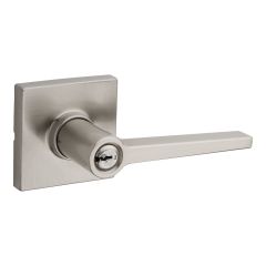 Daylon Square Rose Keyed Entry Lever - Satin Nickel