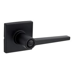 Daylon Square Rose Privacy Lever - Matte Black