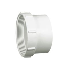 PVC/BNQ Cleanout Adapter - 4" - Spigot x Hub - White