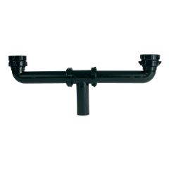 ABS DWV Continuous Waste Center Outlet - 1 1/2" x 16’’ - Black