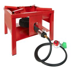 Heavy-Duty Outdoor Propane Burner - 65,000 BTU - Red