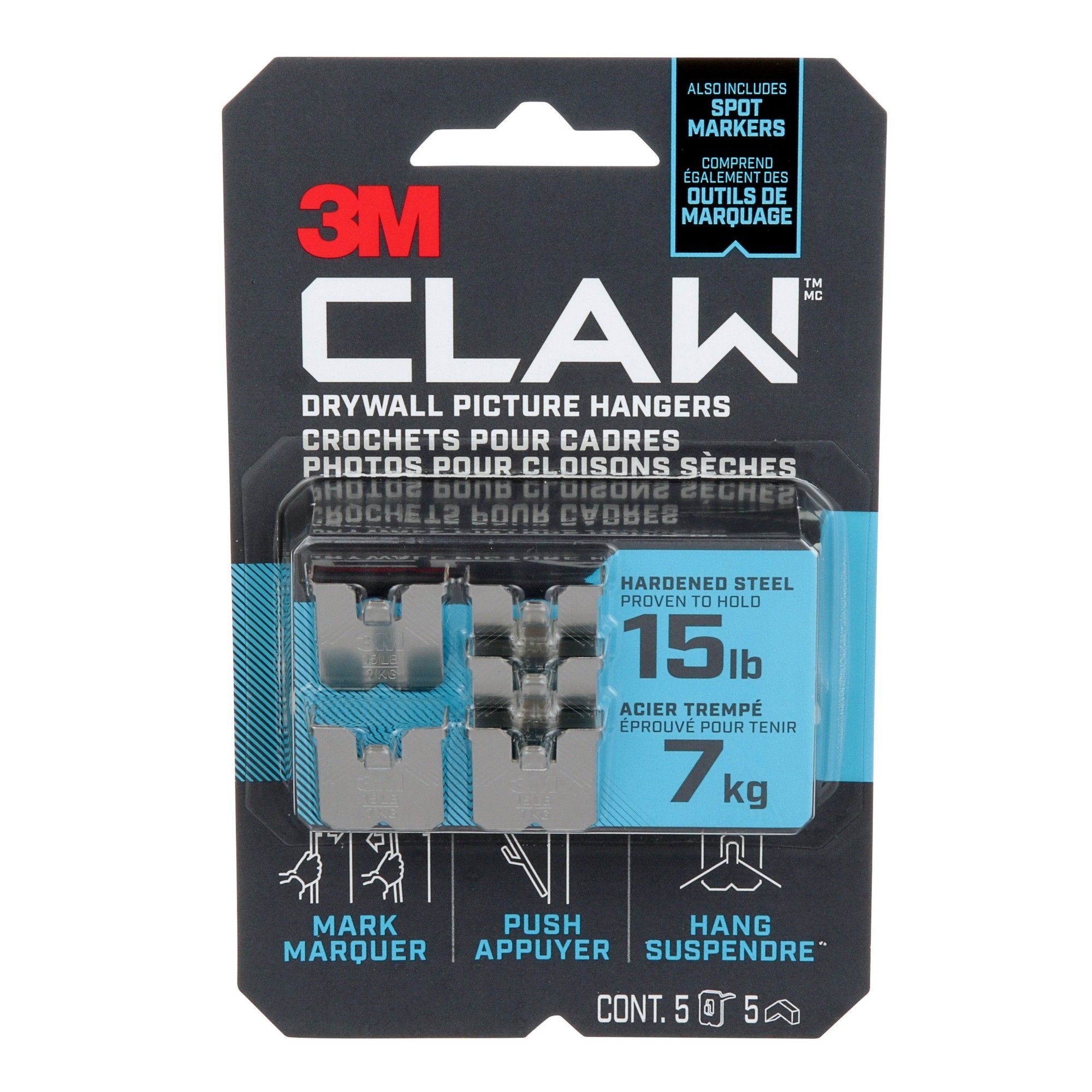 CLAW Picture Hanger - Pack of 5 from 3M