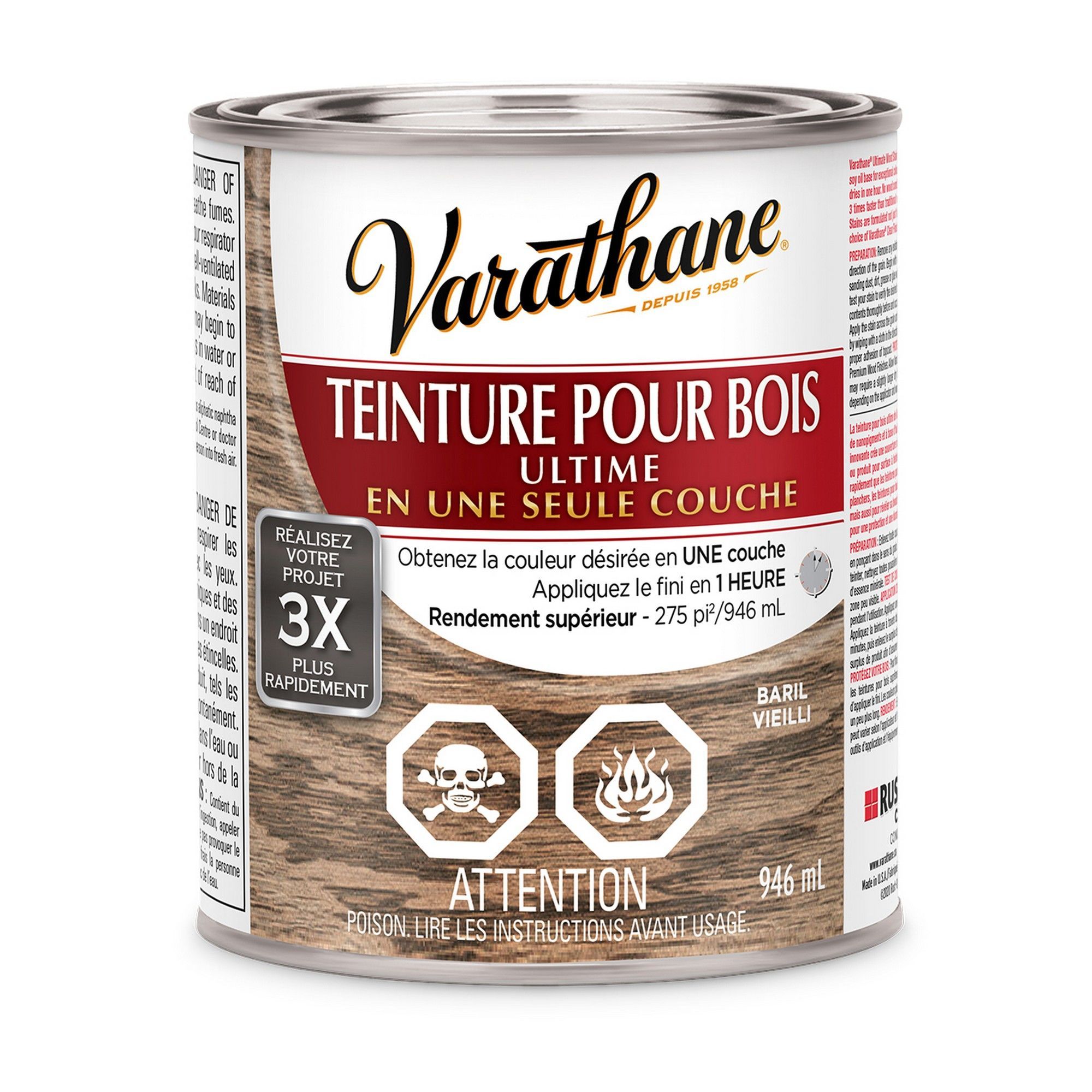 Teinture à l'huile pour bois d'intérieur - Baril vieilli, 946 mL