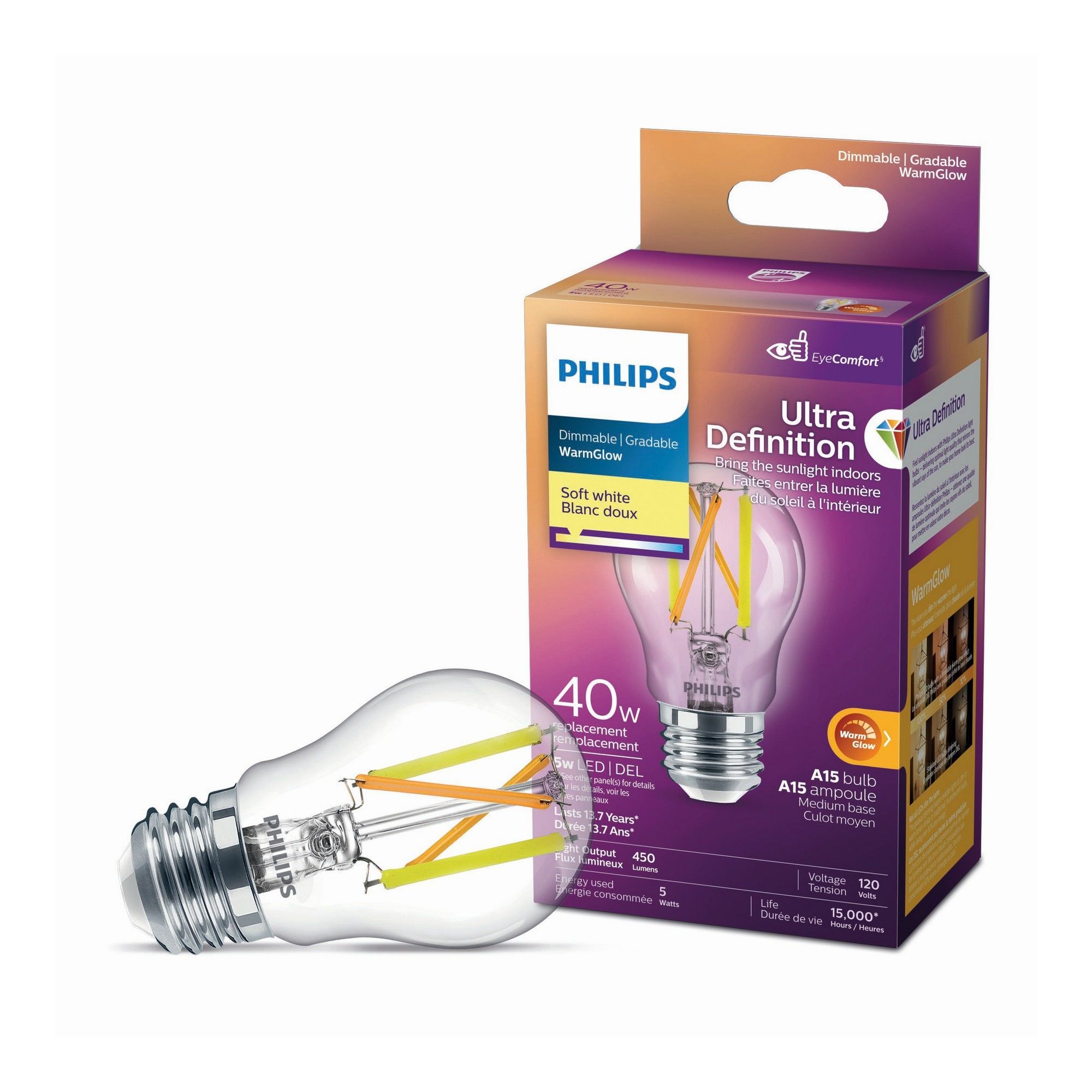Philips Ampoule à économie d'énergie LED G9 40W, Blanc brillant