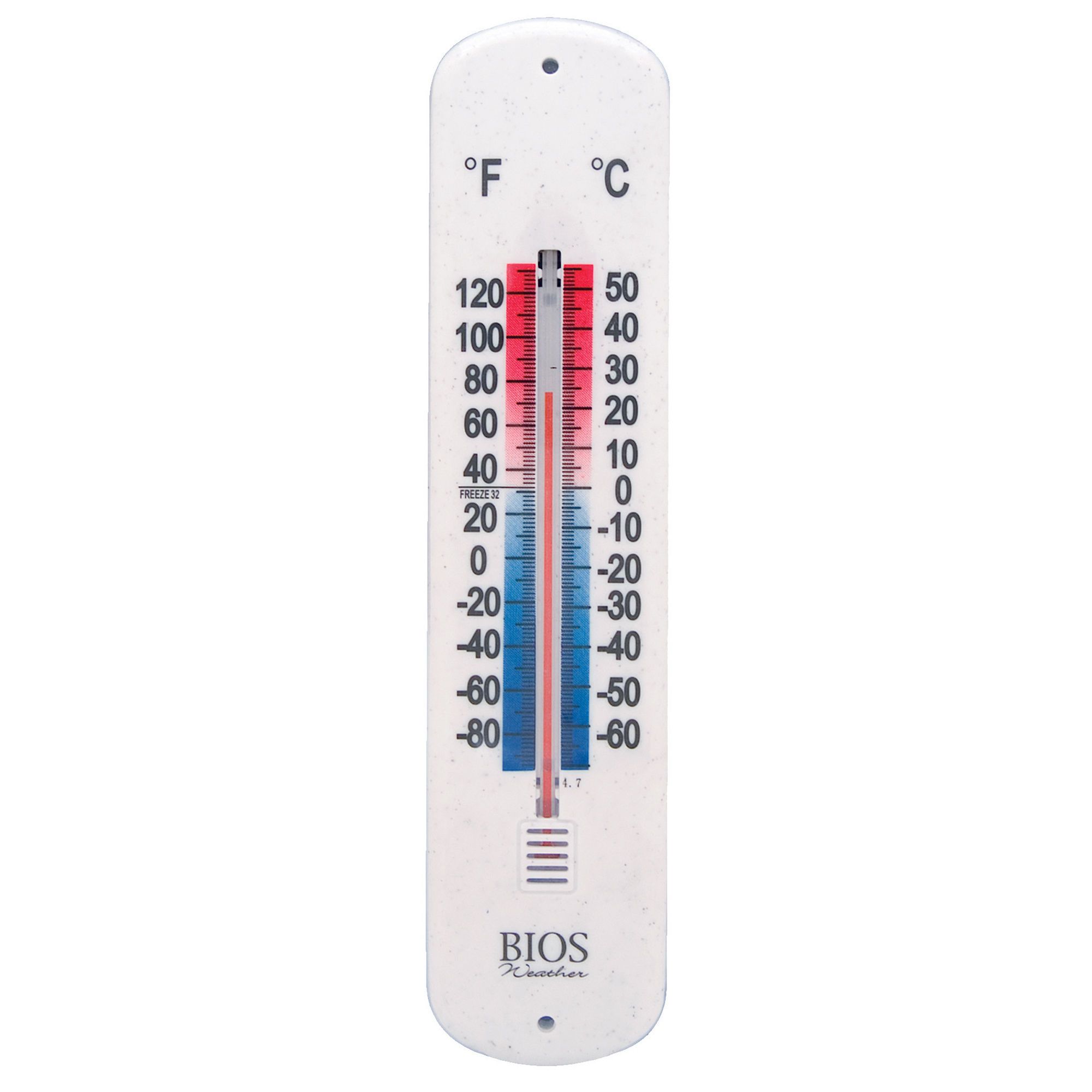 Thermomètre mural d'intérieur et d'extérieur en °C et °F Blanc