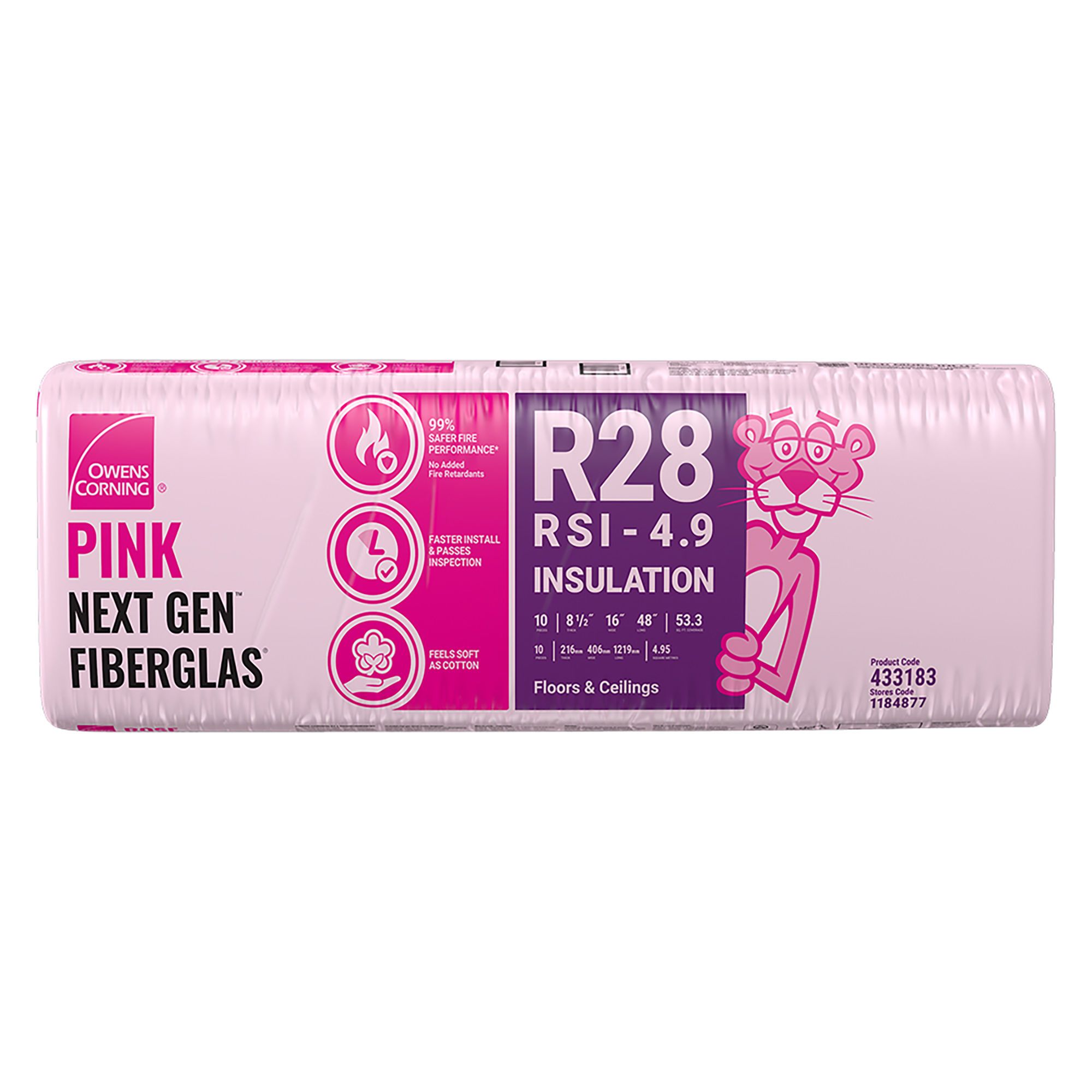 R 28 Pink Next Gen Fiberglas Insulation 16