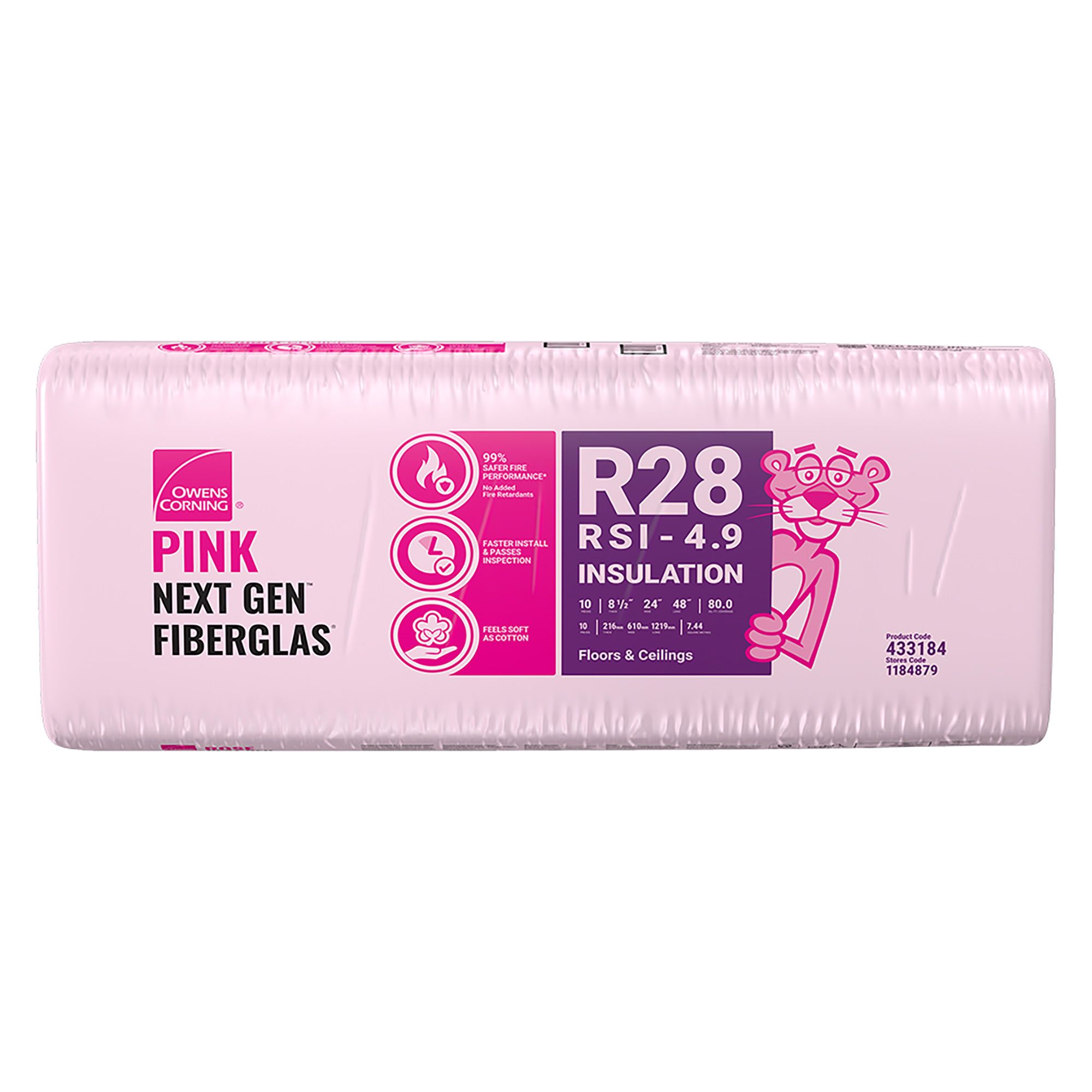 R 28 Pink Next Gen Fiberglas Insulation 24