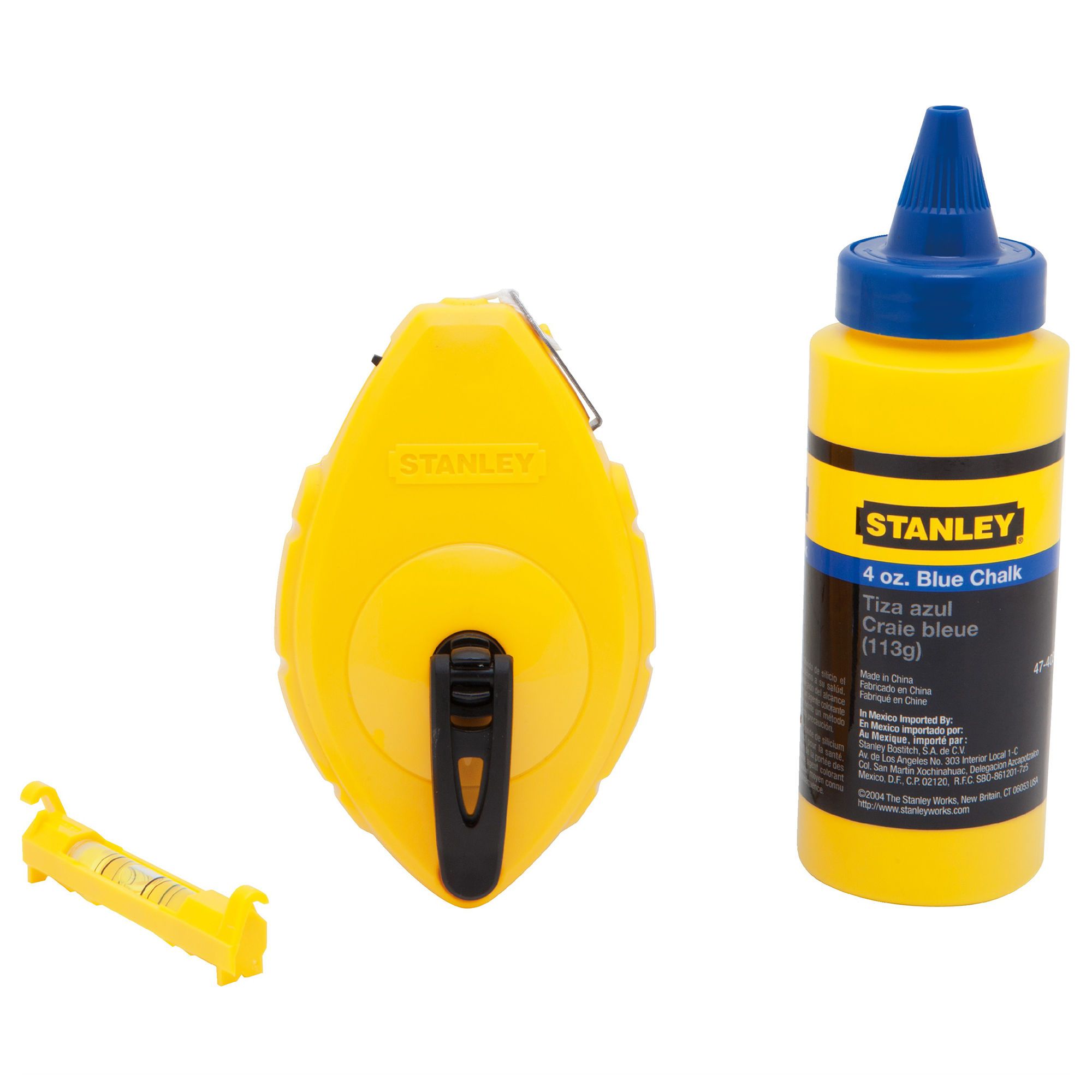 KROST Plastic Chalk Line Reel Set 50'/15Metre with 115G Blue Chalk and  Plastic Line Level (Yellow)