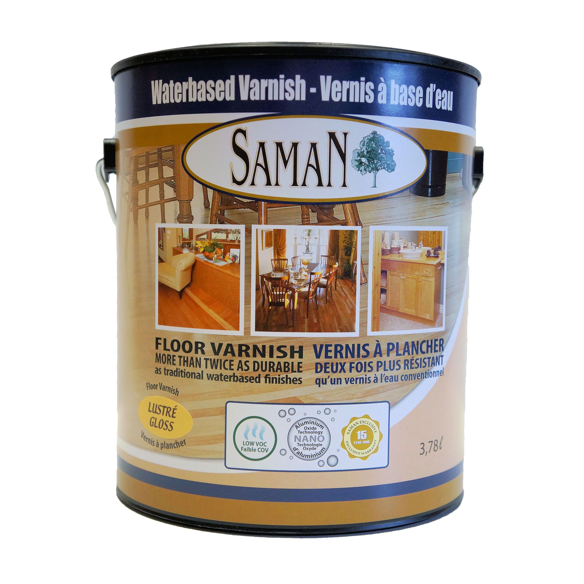 Water Based Varnish - Glossy - 3.78 L From SAMAN | BMR