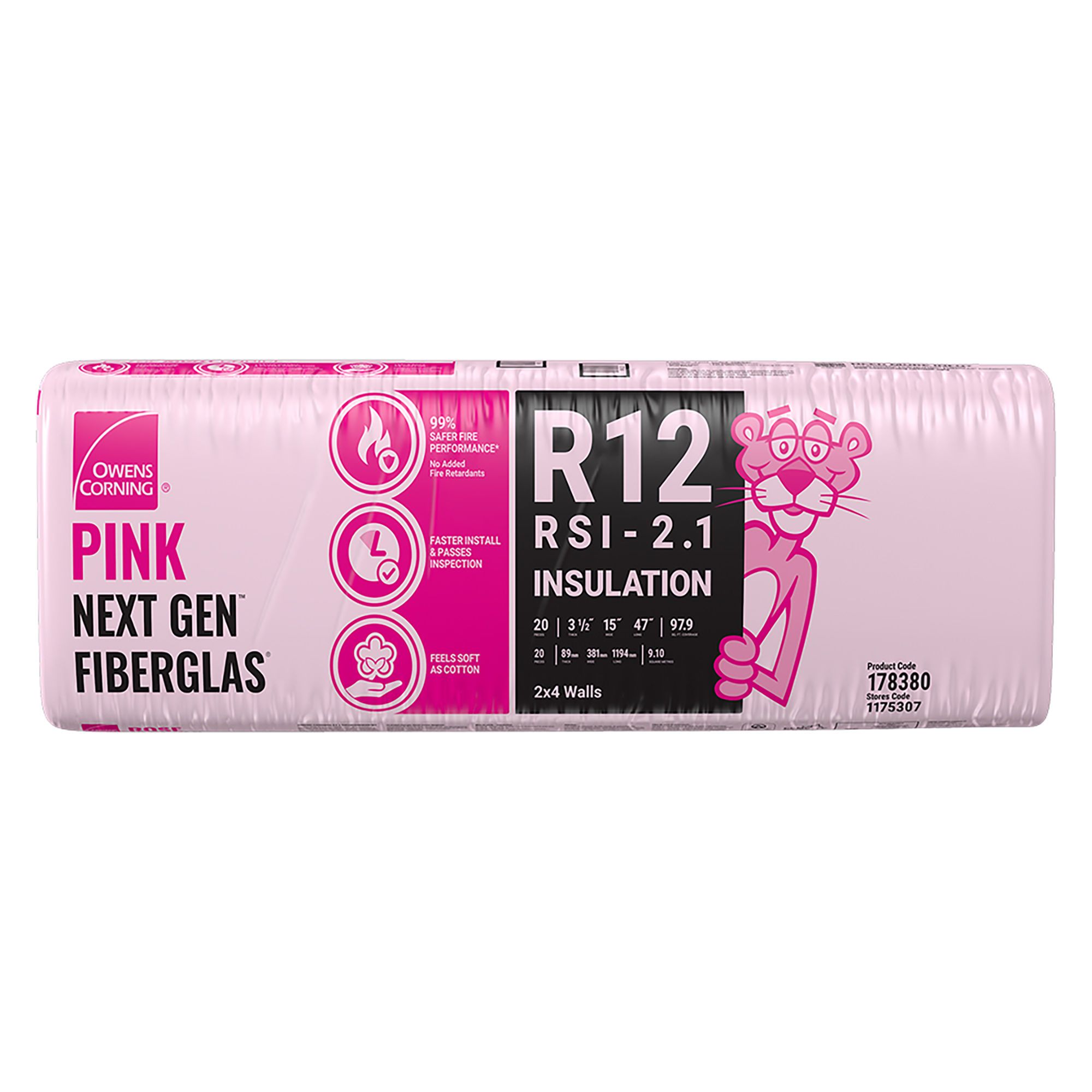 R 12 Pink Next Gen Fiberglas Insulation 15