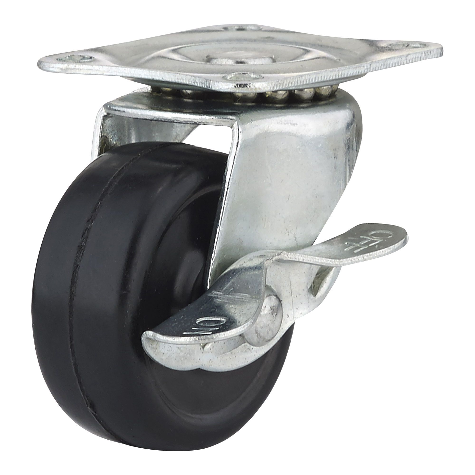 Industrial Black General-Duty Rubber Casters - Model: Swivel - 1 9/16 ...