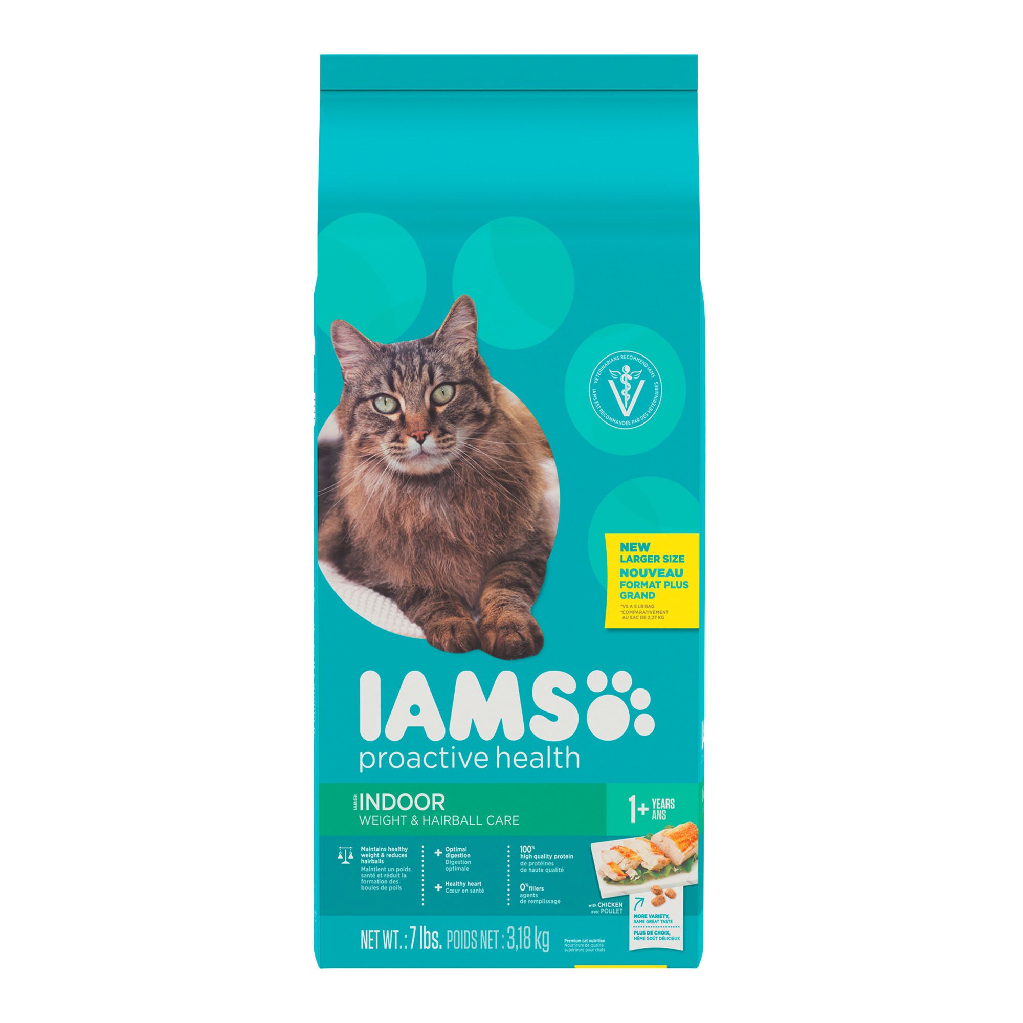 Iams ProActive Health Adult Indoor Weight & Hairball Care cat food from ...