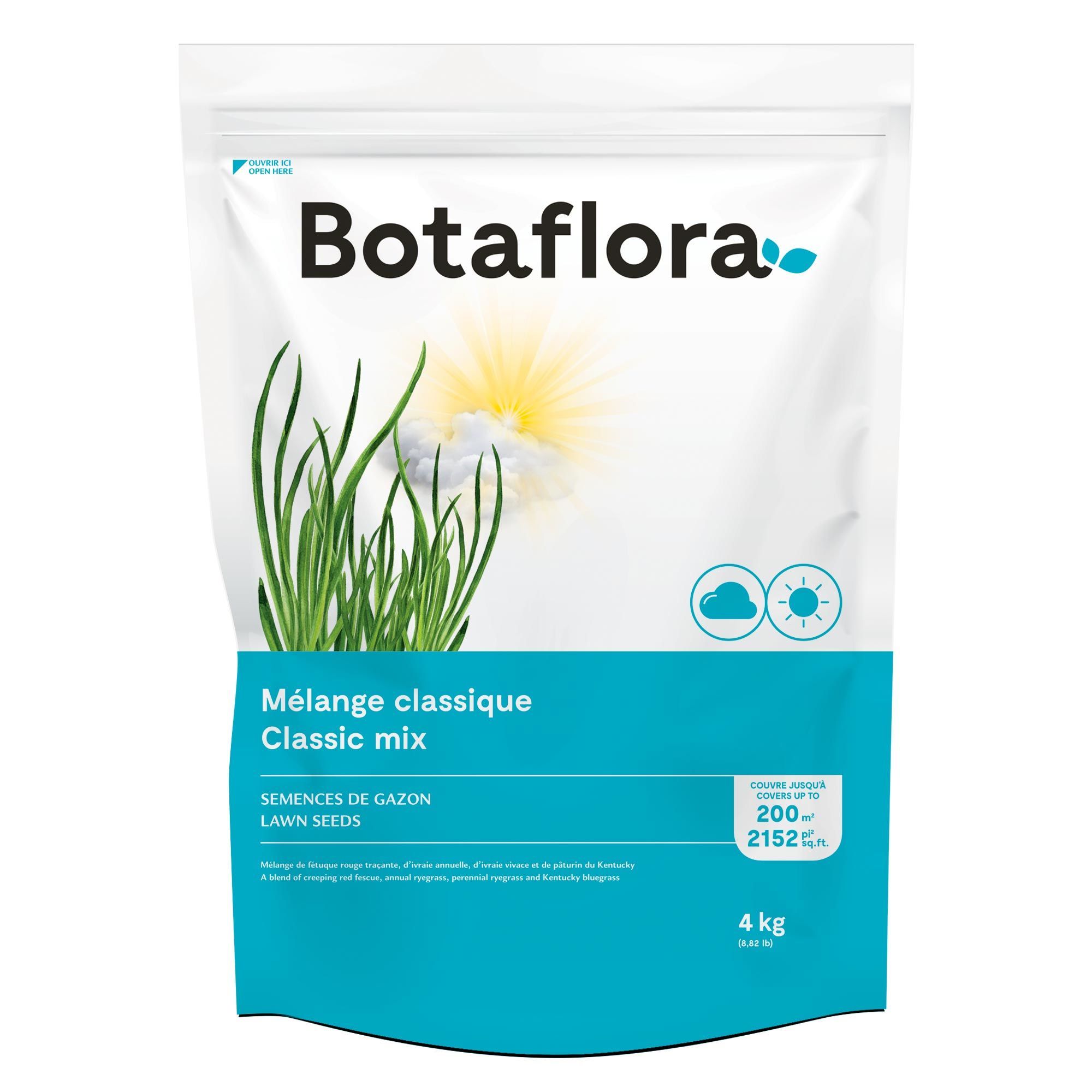 Semences de gazon mélange ombre, 20 kg de BOTAFLORA