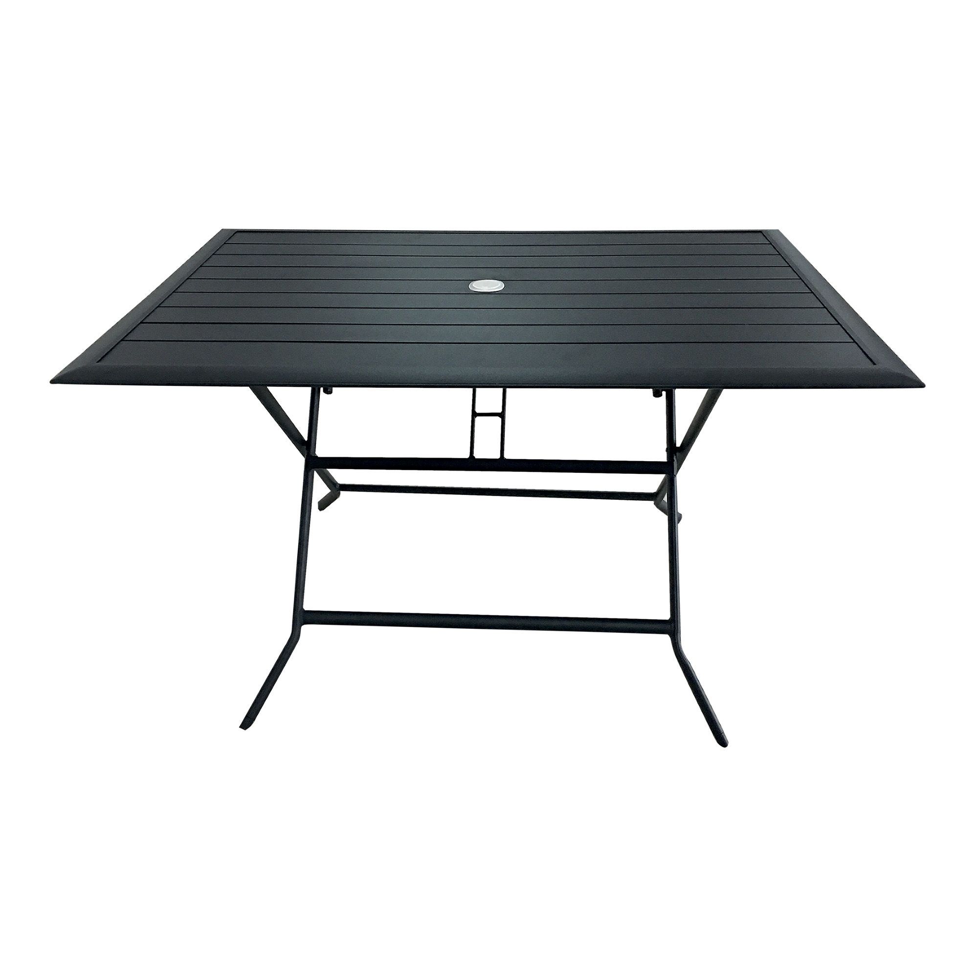 Table D'extérieur Pliante, Coloris Noir, 120 X 80 X H75 Cm à Prix