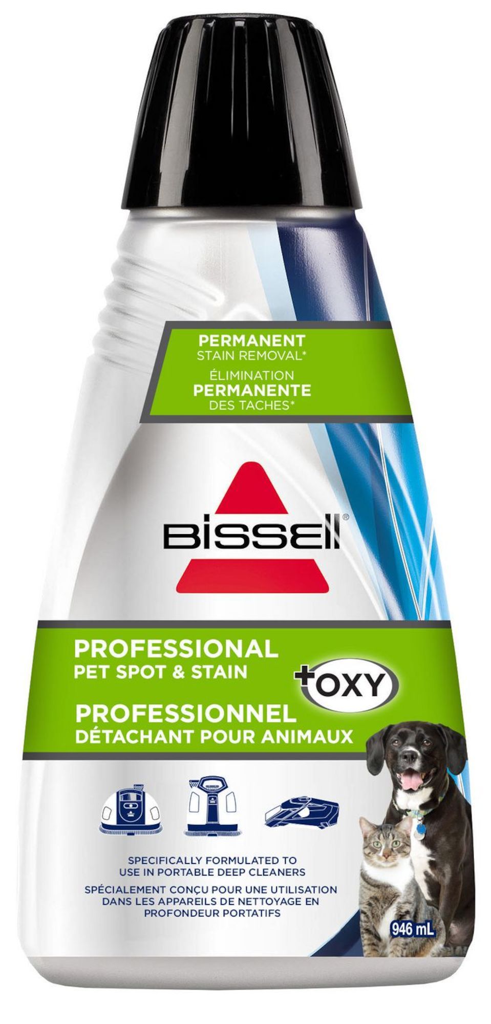 Mousse détachante avec brosse Bissell, élimine les taches et les odeurs  d'animaux, 354 ml 9352C