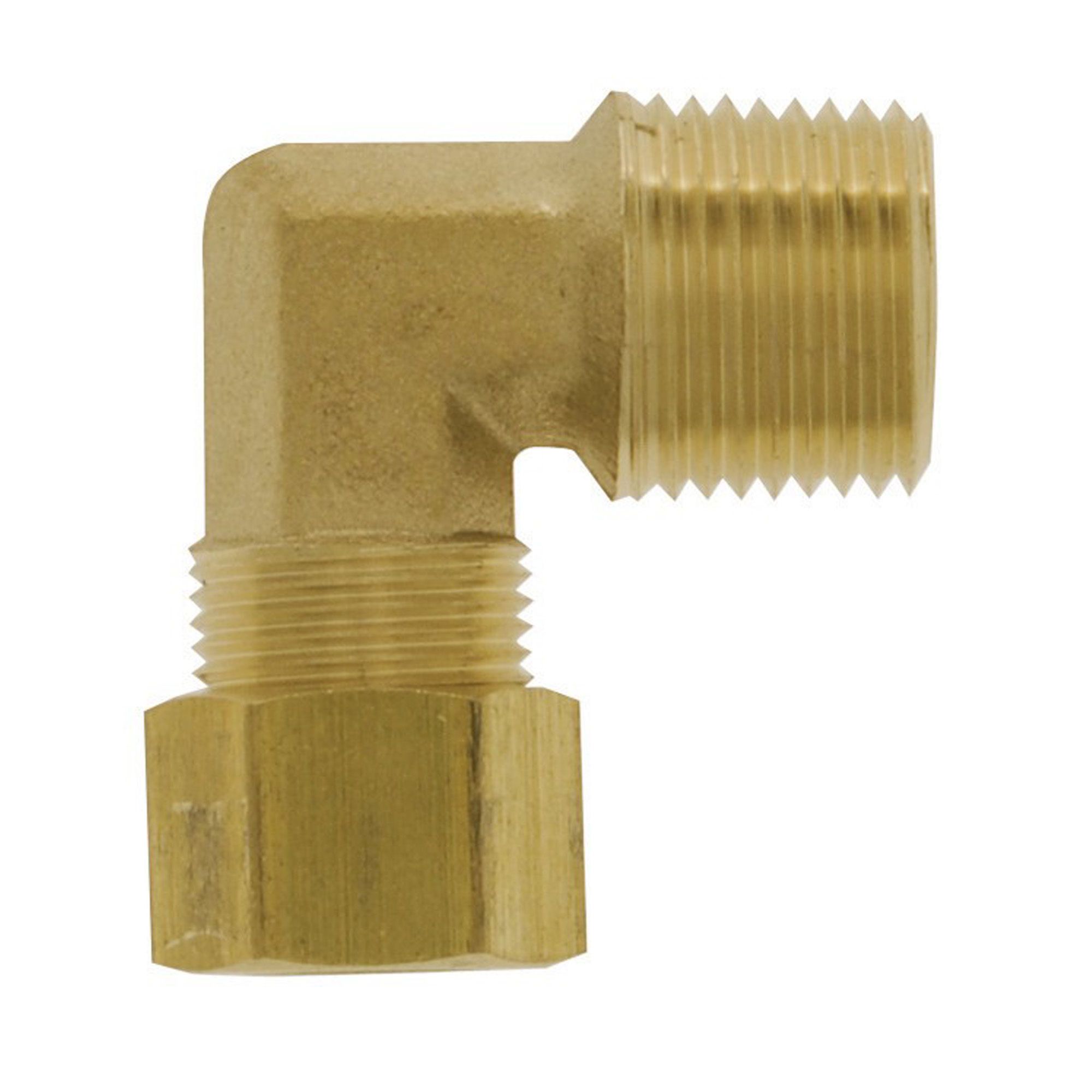 Elbow 90 degrees reduction brass 3/8 tube x 3/8 mpt compression adapter  from SANBEC CANADA