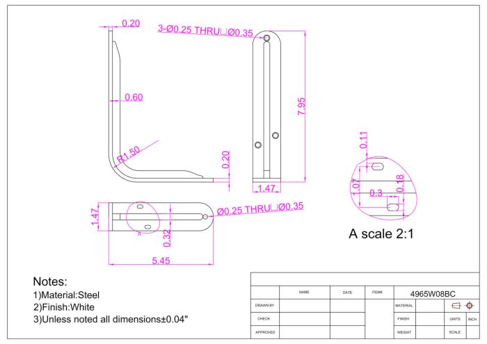 Heavy Duty Shelf Bracket From ONWARD HARDWARE BMR   047 5833 005 1 