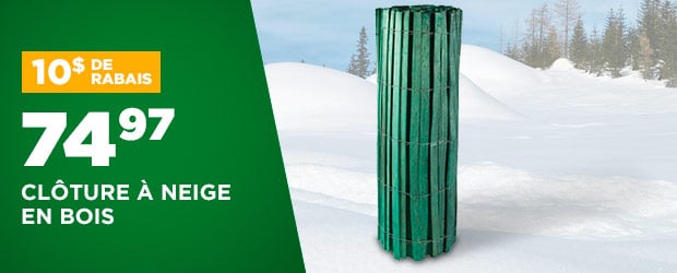 10$ de rabais sur la clôture à neige en bois - BMR