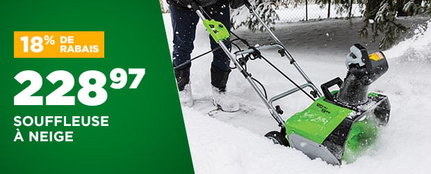 18% de rabais sur la souffleuse à neige Greenwork - BMR