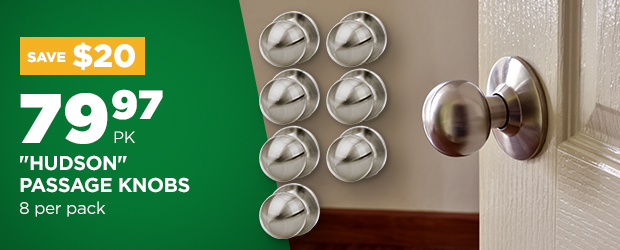 Save 20$ on Hudson passage knobs - 8 per pack  - BMR