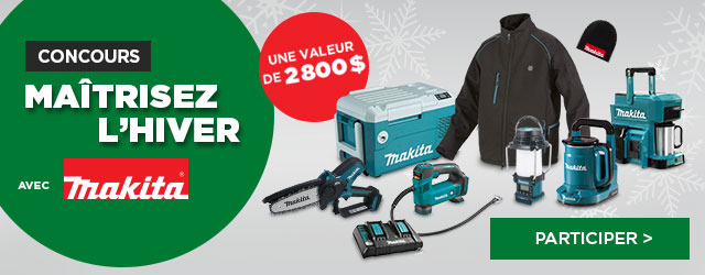 Courrez la chance de gagner un ensemble de produits sans fil 18 V LXT de Makita - BMR