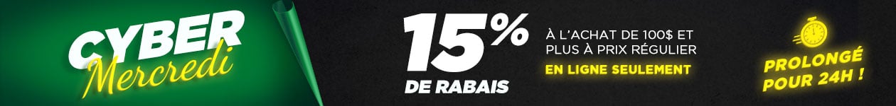 Offre spéciale Cyber Lundi : 15% de rabais sur bmr.ca