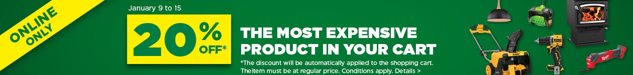 Get 20% off the most expensive product in your cart! Don't miss this exclusive offer to save on your purchases on bmr.ca