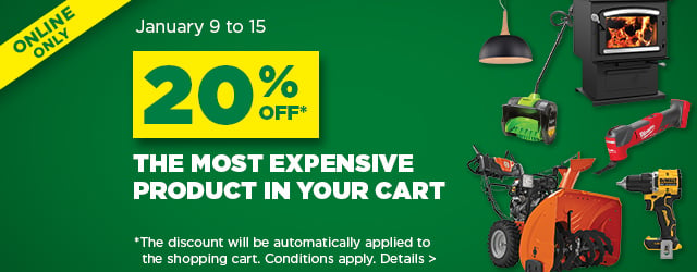 Get 20% off the most expensive product in your cart! Don't miss this exclusive offer to save on your purchases on bmr.ca