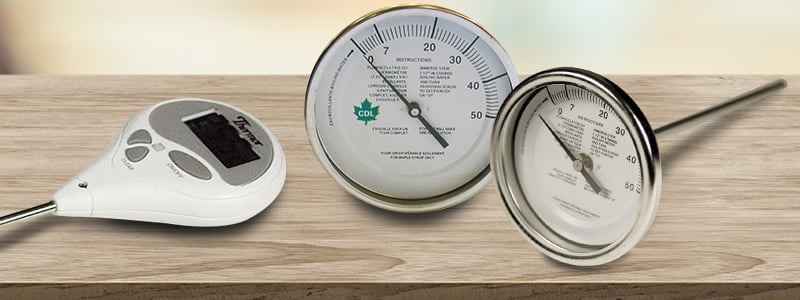 Thermometers and barometers for maple syrup processing - BMR